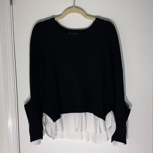 Anthropologie Black Ribbed Sweater